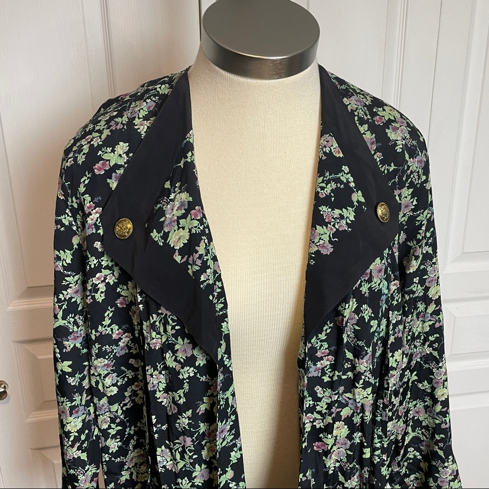 Open Front Floral Jacket